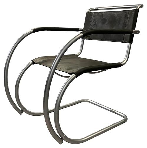 Thonet Sessel 533 LF Sonderedition Nubukiertes Kernleder Anthrazit Gestell Perlglanzc... im Sale