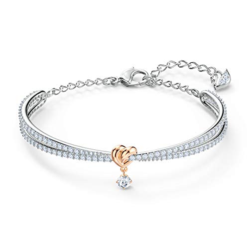 Swarovski Lifelong Heart Bangle, Heart, White, Metal Mix