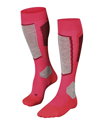 FALKE Women's Ski Socks SK2 Intermediate W KH Wool Functional Material Warm Thick 1 Pair, Red (Rose 8680), 41-42 on Sale