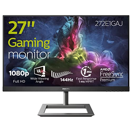 Philips 272E1GAJ - 27 Zoll FHD Gaming Monitor, 144 Hertz, 1ms, FreeSync Premium (1920x1080, HDMI, DisplayPort) schwarz im Sale