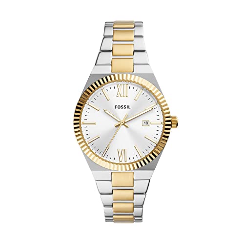 Fossil Scarlette Watch für Damen, 38mm Quarz-Dreizeiger-Datumswerk mit Edelstahlarmband im Sale