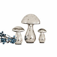 Thumbnail for Loberon Deko Pilze Set Périgord | Herbstdeko & Weihnachtsdeko Antiksilber | Aus Robustem Glas | Mundgeblasen | 3er Set | 12 cm, 17 cm & 21 cm, antiksilber im Sale