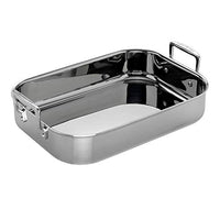 Thumbnail for Le Creuset 3-ply stainless steel roasting pan, 35 cm, rectangular, suitable for all hob types including induction, with vertical handles, silver, 96102270000000 on sale