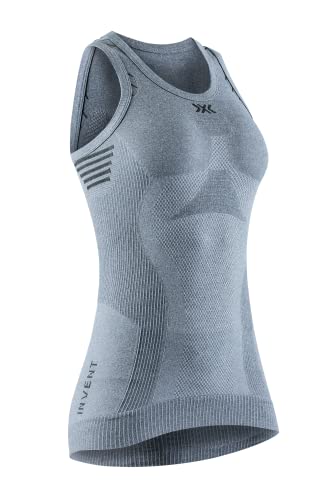 X-Bionic Women's Invent 4.0 Light Singlet Women T-Shirt, Grey Melange/Anthracite, im Sale
