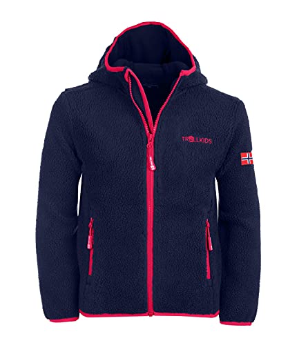 Trollkids Mädchen Fleecejacke Mandal, Marineblau/Magenta, im Sale