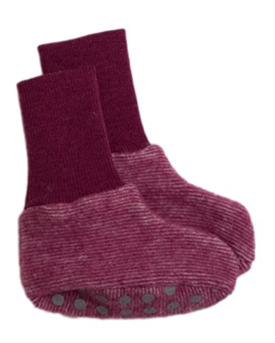 Cosilana, Baby Fleece Schühchen, 60% Wolle kbT und 40% Baumwolle KBA (ab 15-16 mit Noppen) (17-18, Latte Macchiato) im Sale