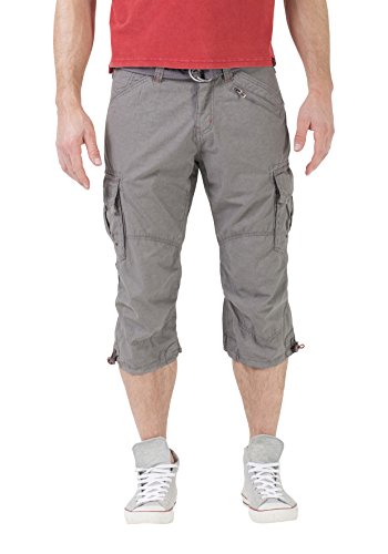 Timezone Herren Loose Miles 3/4 Cargo Incl. Belt Shorts, Grau (Grey Crystal 8006), W29 im Sale