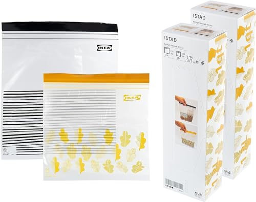 Ikea – Wiederverschließbare Beutel Istad, 25 Stück zu 1,2 l + 25 Stück zu 2,5 l, für Gefrierschrank, lebensmittelecht, Farbe: Violett, insgesammt 50 Stück Confezione da 1 im Sale
