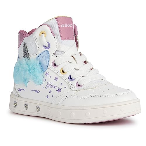 Geox J Skylin Girl Sneaker, White/Multicolor, 28 EU on sale