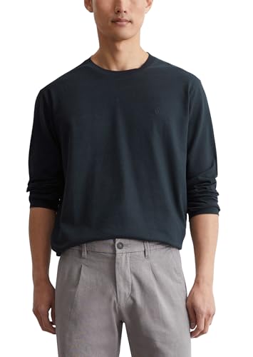 Marc OߴPolo Herren Langarmshirt aus Bio-Baumwolle mit Rundhalsausschnitt, Grau (Grey Melange), im Sale