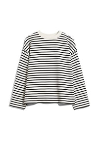 Thumbnail for ARMEDANGELS Damen Sweatshirt aus Bio-Baumwolle FRANKAA MAARLEN Stripe Oversized Fit Undyed-Crushed Berry im Sale