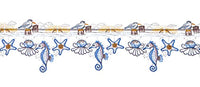 Thumbnail for Plauener Spitze Stangendeko Maritim Muscheln Seepferdchen blau (17x64 cm) im Sale