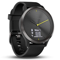 Thumbnail for Garmin vívomove HR Sport Fitness-Tracker, schwarzem Silikonarmband, im Sale