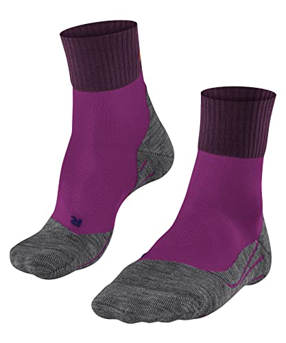 FALKE Women's Hiking Socks TK2 Explore Cool Short W SSO Lyocell Functional Material Anti-Blister Thick 1 Pair, Purple (Radiant Orchid 8692), 41-42