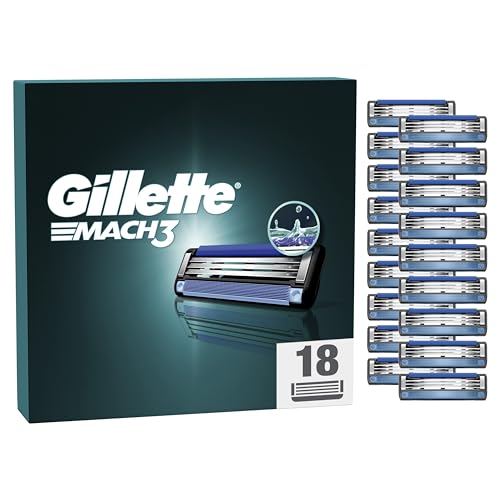 Gillette Mach3 Rasierklingen für Rasierer, 18 Ersatzklingen für Nassrasierer Herren mit 3-fach Klinge im Sale