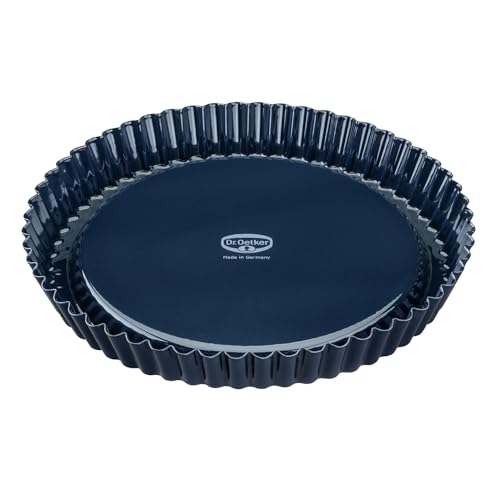 Dr. Oetker Obstkuchenform 28 cm Back-Liebe Emaille – Schnitt- & kratzfeste Backform mit Emaille & Antihaft-Beschichtung – 28er Tortenbodenform in Dunkelblau im Sale