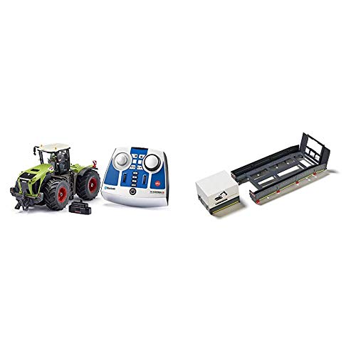 siku 6794, Claas Xerion 5000 TRAC VC Traktor, Grün, Metall/Kunststoff, 1:32, Ferngesteuert & Plattformaufbau für SIKU Control Tieflader, 1:32, Kunststoff, Schwarz, Inkl. Rungen, Pritsche und Plane im Sale