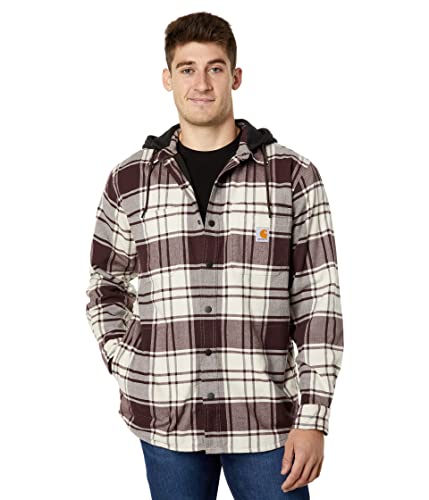 Carhartt Herren Flannel Fleece Lined Hooded Shirt Jac, Malt, im Sale