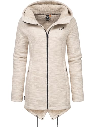 Ragwear women's soft cardigan transitional jacket with teddy fleece Wingi Melange YOUMODO Taupe on sale