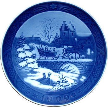 Royal Copenhagen einjährig Hand verziert Weihnachten Teller 1999 im Sale