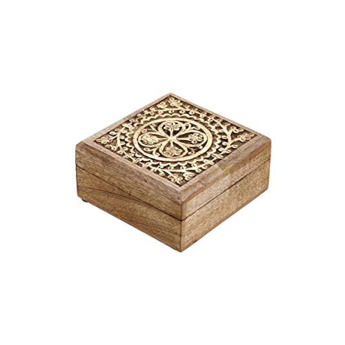 BUTLERS TREASURE chest with carving 14 x W 14cm on sale