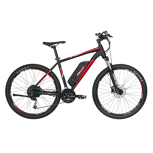 Fischer E-Mountainbike, MONTIS EM 1726 E-Bike MTB für Damen und Herren, RH 48 cm, Hinterradmotor 45 Nm, 48 V Akku, schwarz matt, 27,5 Zoll im Sale