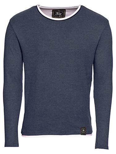 KEY LARGO Herren MSW Sarasota Sweatshirt, Dark Blue Mel. (1218), im Sale