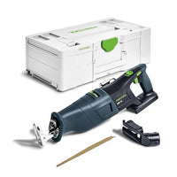 Thumbnail for Festool – Cordless reciprocating saw RSC 18 EB-Basic including dust extraction unit + reciprocating saw blade WOOD UNIVERSAL + Systainer SYS3 187 on sale