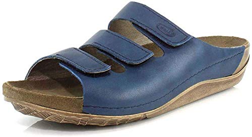 Wolky Nomad Pantoletten Leder blau im Sale