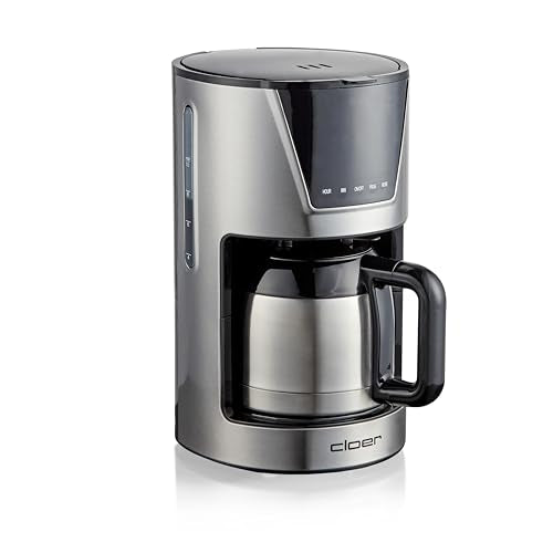 Cloer Filterkaffeemaschine für 10 Tassen, Warmhaltefunktion Isolierkanne, Messlöffel, Wasserstandsanzeige, Auto. Abschaltung, LCD-Touch-Display, Timer, Filtergröße 1 x 4, 800 W, Edelstahl im Sale