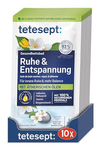 Thumbnail for tetesept Meersalz Ruhe & Entspannung – Gesundheitsbad für ein Gefühl innerer Ruhe mit ätherischen Ölen – Wohltuender Badezusatz mit natürlichem Meeressalz – 10 x 80 g im Sale