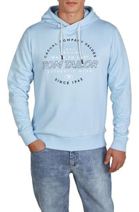 Thumbnail for TOM TAILOR Hoodie Herren Regular Fit Kapuzenpullover Pullover Print Schwarz, im Sale