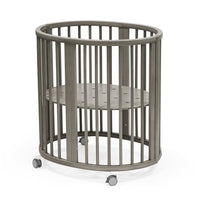 Thumbnail for Stokke Sleepi Mini, Hazy Grey - Ovales Kinderbett für 0-6 Monate - Höhenverstellbares Gestell, feststellbare Schwenkräder, perforierte Matratzenauflage für Luftzirkulation im Sale