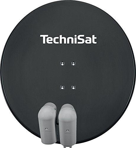 TechniSat EUTELASTRASAT 850 - Sat-Anlage für 1 Teilnehmer (85 cm Sat Spiegel mit Masthalterung, 2 x UNYSAT-Universal-V/H-LNB im Wetterschutzgehäuse, DiSEqC-Switch) grau im Sale