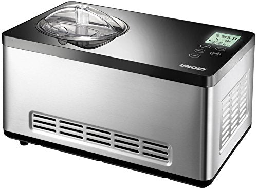 UNOLD 48845 Gusto ice cream maker - with self-cooling compressor, 180 W, 2 volumes, elegant stainless steel housing, LCD display, digital timer on sale