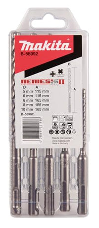Thumbnail for Makita B-58992 NEMESIS2 SDS-PLUS hammer drill bit set 5-piece, ideal for concrete, reinforced concrete, masonry on sale