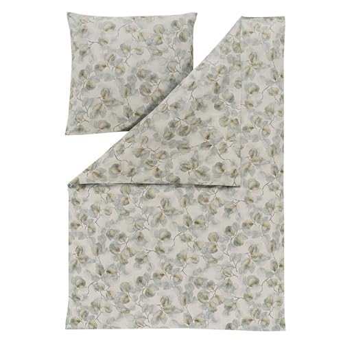 ESTELLA Feinflanell Bettwäsche Molveno khaki 1 Bettbezug 135 x 200 cm + 1 Kissenbezug 80 x 80 cm im Sale