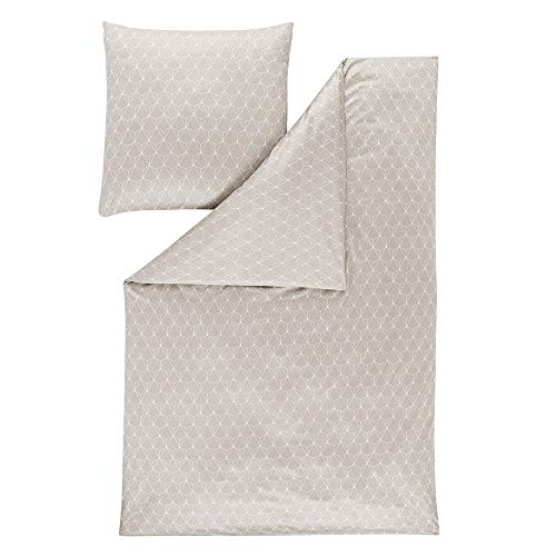 ESTELLA Bed Linen Tizian | Pebble | 135x200 + 80x80 cm | Non-iron interlock jersey quality | Easy-care and dryer-safe | Ideal four-season bedding | 100% cotton on sale