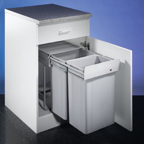 Naber built-in waste bin for kitchen waste bin with lid, steel