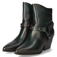 Thumbnail for Mjus Women's Biker Boots/Ankle Boots Verdi LIVIGNE Green Smooth Leather, on Sale