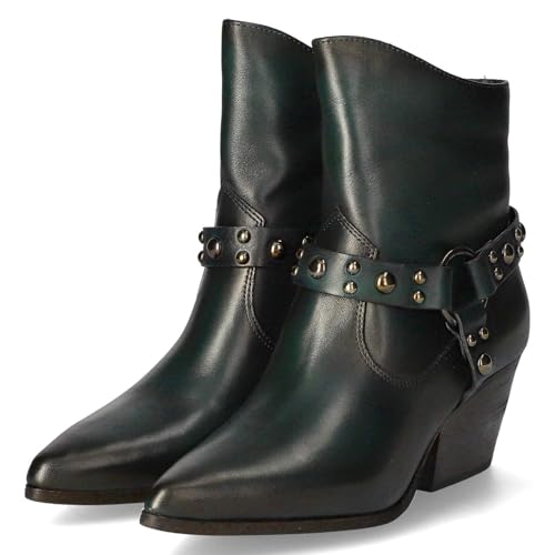 Mjus Damen Biker Boots/Stiefeletten Verdi LIVIGNE Grün Glattleder, im Sale