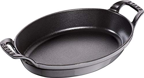 STAUB Auflaufform oval, Induktionsgeeignet, Gusseisen, Graphitgrau, 24 cm x 18cm im Sale