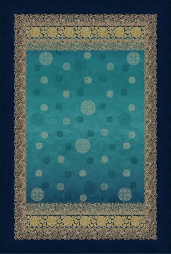 Bassetti PALLAVICINO Plaid made of 100% cotton in the color Blue B1, dimensions: 240x250 cm - 9330138 on sale
