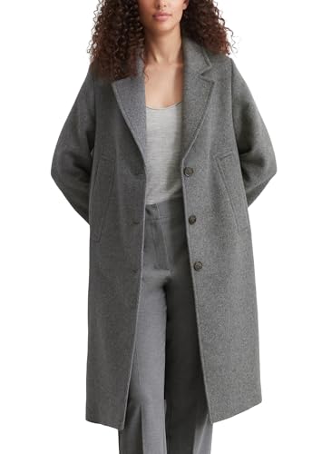 Marc OߴPolo Damen Mantel mit Reverskragen knielang, Grau (Medium Stone Melange), 38 im Sale