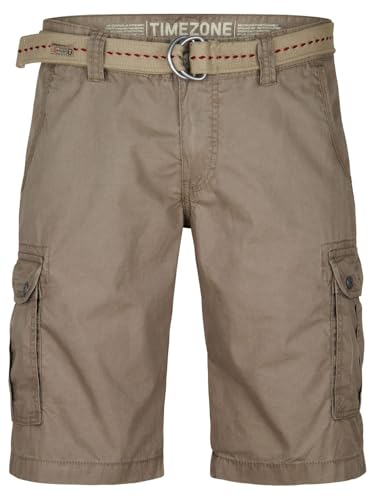 Timezone Cargo Shorts Men with Belt Regular Fit MaguireTZ Shorts Cargo Shorts Summer 100% Cotton, Size: 33, Color: Natural Beige (6122) on Sale