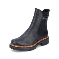 Thumbnail for Rieker Damen Chelsea Boots 72690, Frauen Stiefeletten,halbstiefel,Kurzstiefel,uebergangsschuhe,uebergangsstiefel,hoch,schwarz (00),40 EU / 6.5 UK im Sale