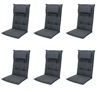 Thumbnail for Doppler 6 x 8 cm luxury high-back cushion with headrest 940, plain anthracite