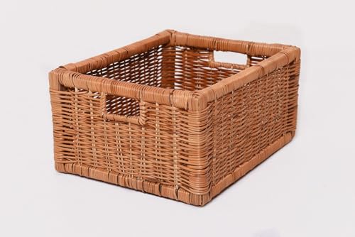 VIVANNO high-quality wicker basket made of rattan in brown, sturdy and decorative, ideal for shelves and cupboards, 16 x 34 x 27 cm on sale