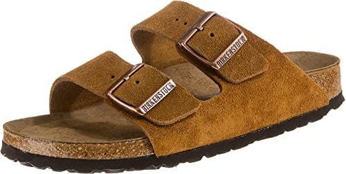 Birkenstock Unisex Arizona SFB, Suede Leather FLIP Flops, Braun (Mink Mink), EU im Sale