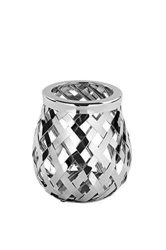 Fink Otis Windlicht aus Edelstahl und Glas in der Farbe Silber, Maße: 14cm x 14cm x 15cm, 159205 im Sale